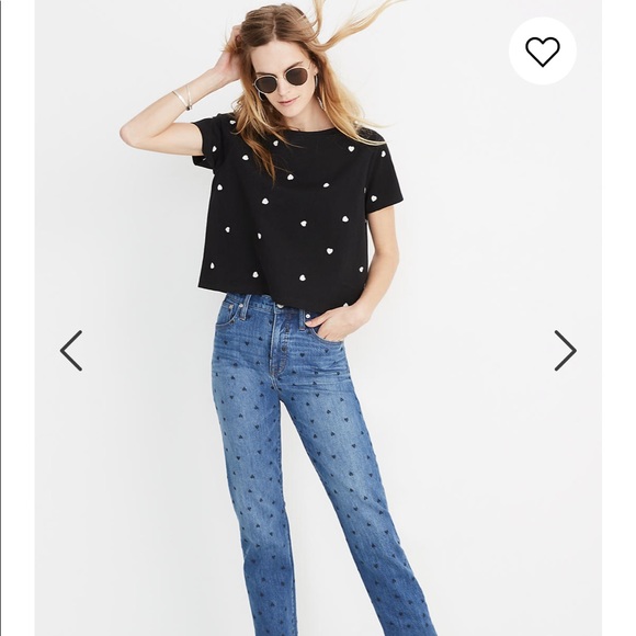 Madewell Tops - NEW • Madewell • Heart Embroidered Setlist Tee Sm